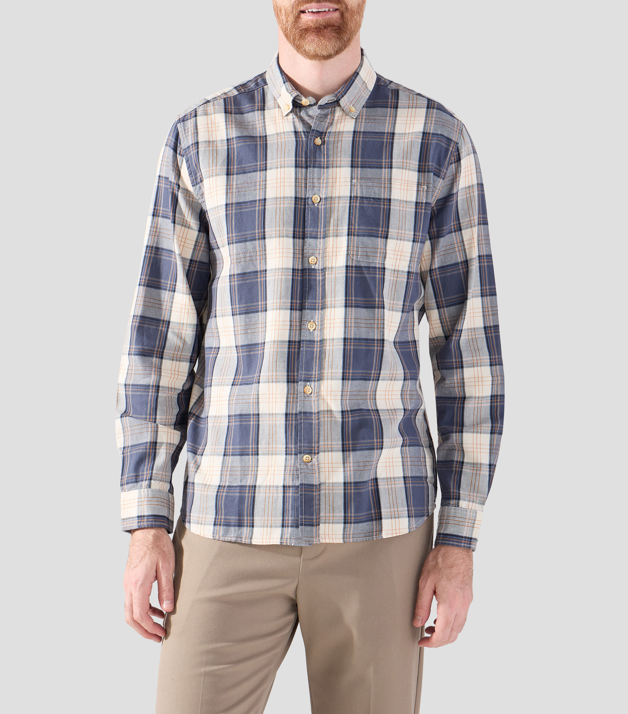 Camisa cuadros manga larga Hombre